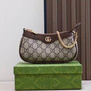 Gucci Beige and Brown Monogram Hobo Bag